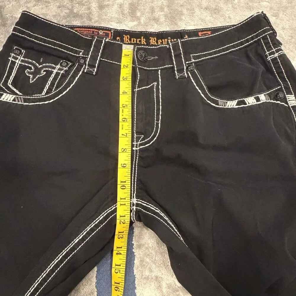 Rock Revival ELIAS Straight Black Jeans Mens 38 CUSTOM WAIST (See Measurements) - Picture 12 of 14